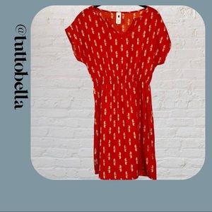 Anthropologie Needle & Thread Swan Print Mini Dress Size Small